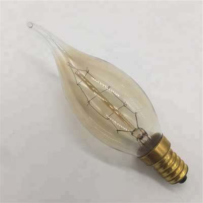 Edison CT35 CA35 Candle Tailed Bulb For Restaurant Decoration Vintage Light Bulb Clear And Amber 25 40 60W