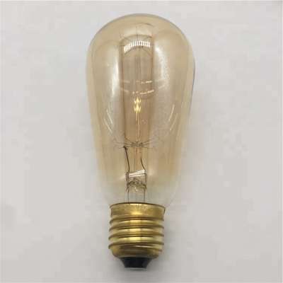 Hot Sale Vintage Bulb ST64 For Decoration Use Antique Edison Light Lamp Clear And Amber 25 40 60W